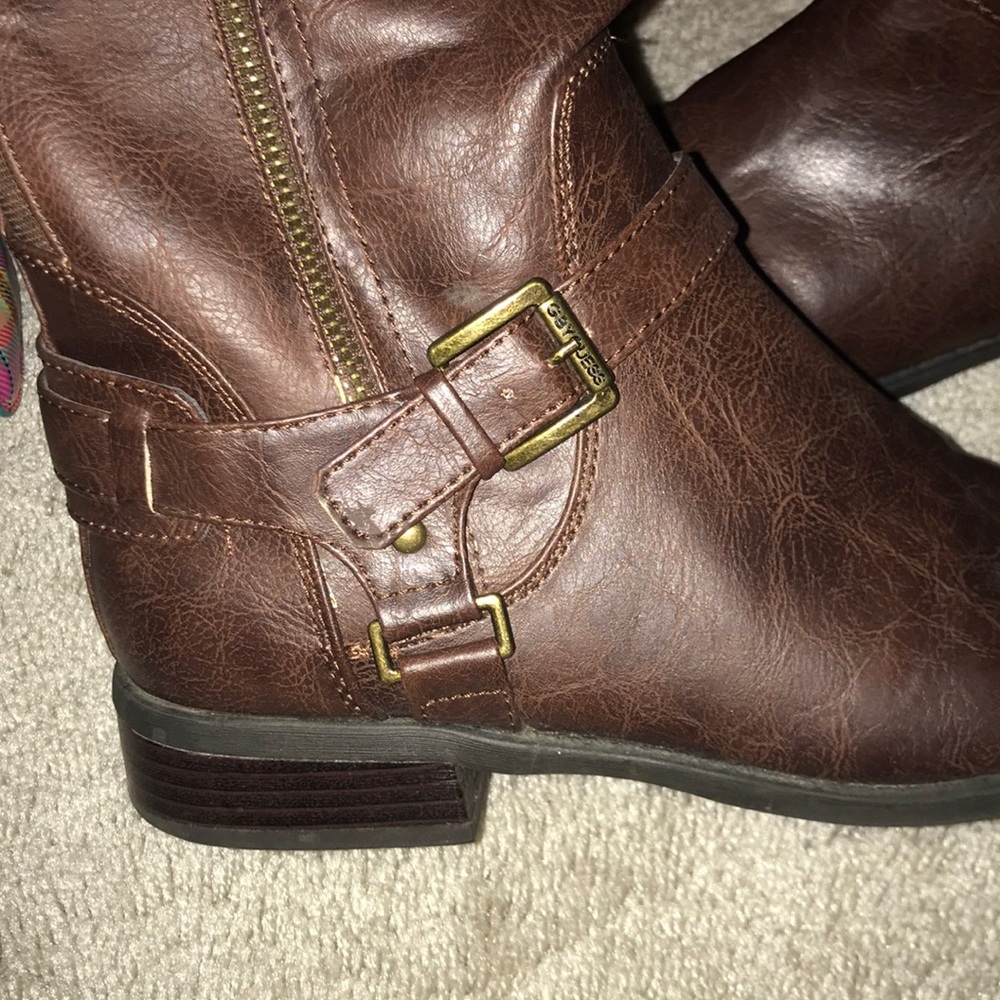 Guess brown leather riding boots